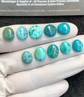 Natural Tibetan Turquoise Gemstone Smooth Mix Shape Cabochon High Quality Loose Gemstones For Jewelry Making 10-12 MM Size 10 Pcs V2812