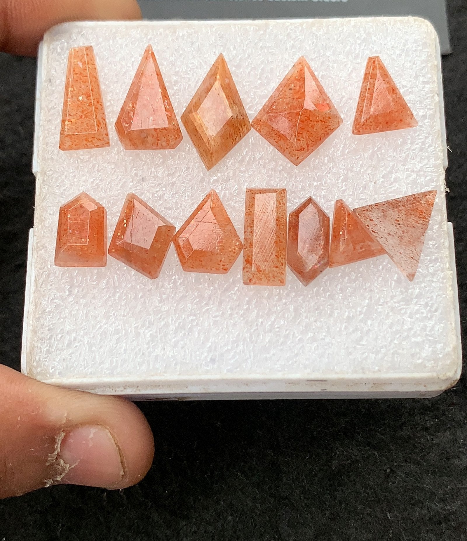 Natural Sunstone Gemstone Step Cut Fancy Shape Cabochon High Quality Loose Gemstones For Jewelry Making 9-14 MM Size 12 Pcs V4284