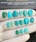 Natural Tibetan Turquoise Gemstone Smooth Mix Shape Cabochon High Quality Loose Gemstones For Jewelry Making 7-12 MM Size 15 Pcs V2813