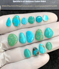 Natural Tibetan Turquoise Gemstone Smooth Mix Shape Cabochon High Quality Loose Gemstones For Jewelry Making 7-13 MM Size 15 Pcs V2814