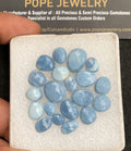 Natural Peruvian Blue Opal Gemstone Rose Cut Fancy Shape Cabochon High Quality Loose Gemstones For Jewelry Making 7-14 MM Size 17 Pcs V4429