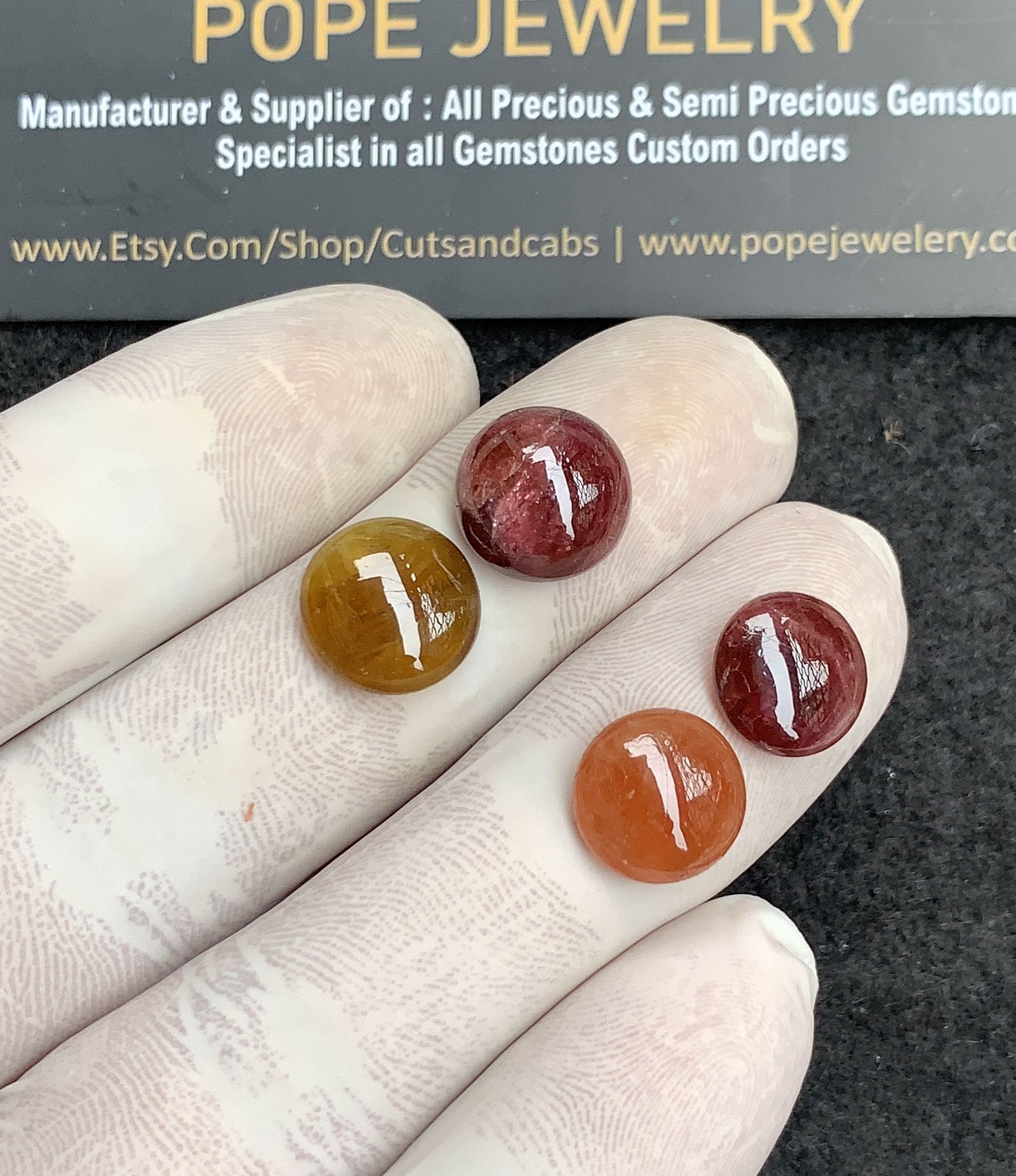 Natural Tourmaline Gemstone Smooth Round Shape Cabochon High Quality Loose Gemstones For Jewelry Making 10-11 MM Size 4 Pcs V4434