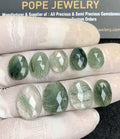 Natural Green Rutile Gemstone Rose Cut fancy Shape Cabochon High Quality Loose Gemstones For Jewelry Making 12-17 MM Size 9 Pcs V4437