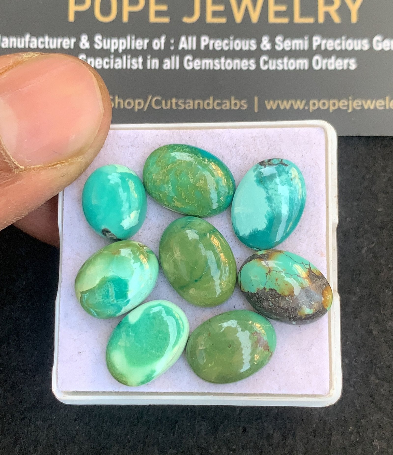 Natural Tibetan Turquoise Gemstone Smooth Oval Shape Cabochon High Quality Loose Gemstones For Jewelry Making 11-14 MM Size 8 Pcs V4803