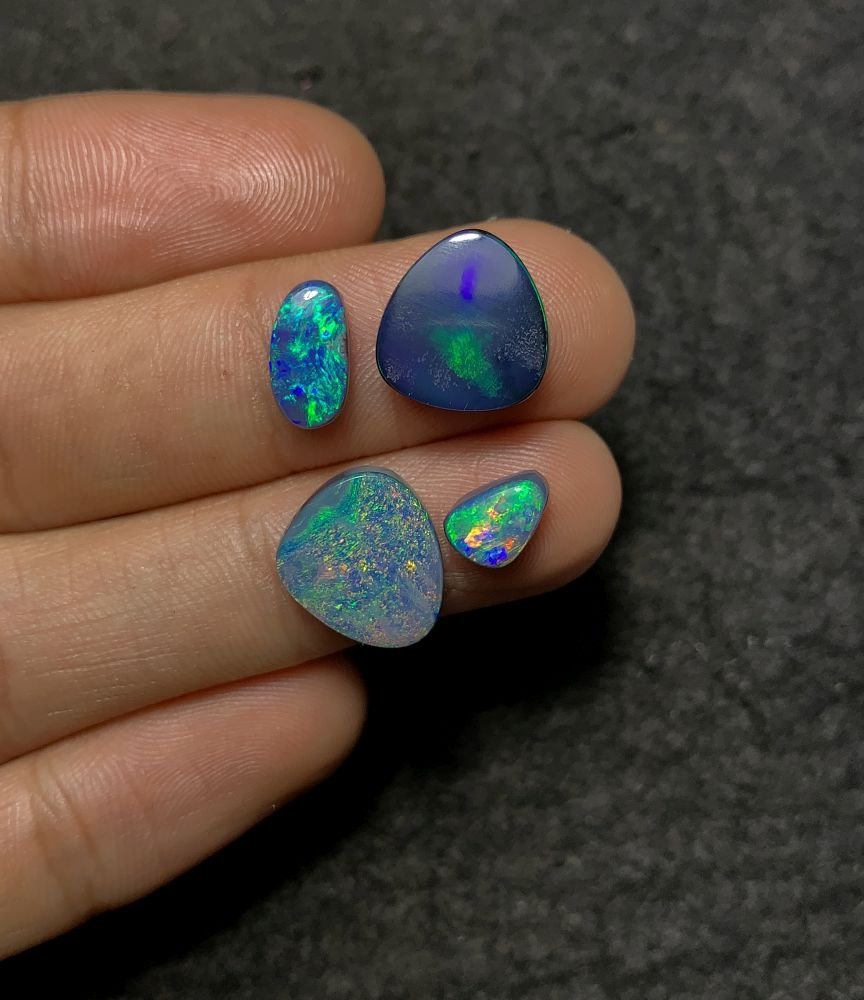 Natural Australian Opal Gemstone Smooth Fancy Shape Cabochon High Quality Loose Gemstones For Jewelry Making 8-13 MM Size 4 Pcs SM20628