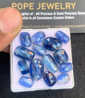 Natural Blue Kyanite Gemstone Rose Cut Mix Shape Cabochon High Quality Loose Gemstones For Jewelry Making 9-14 MM Size 14 Pcs V4807