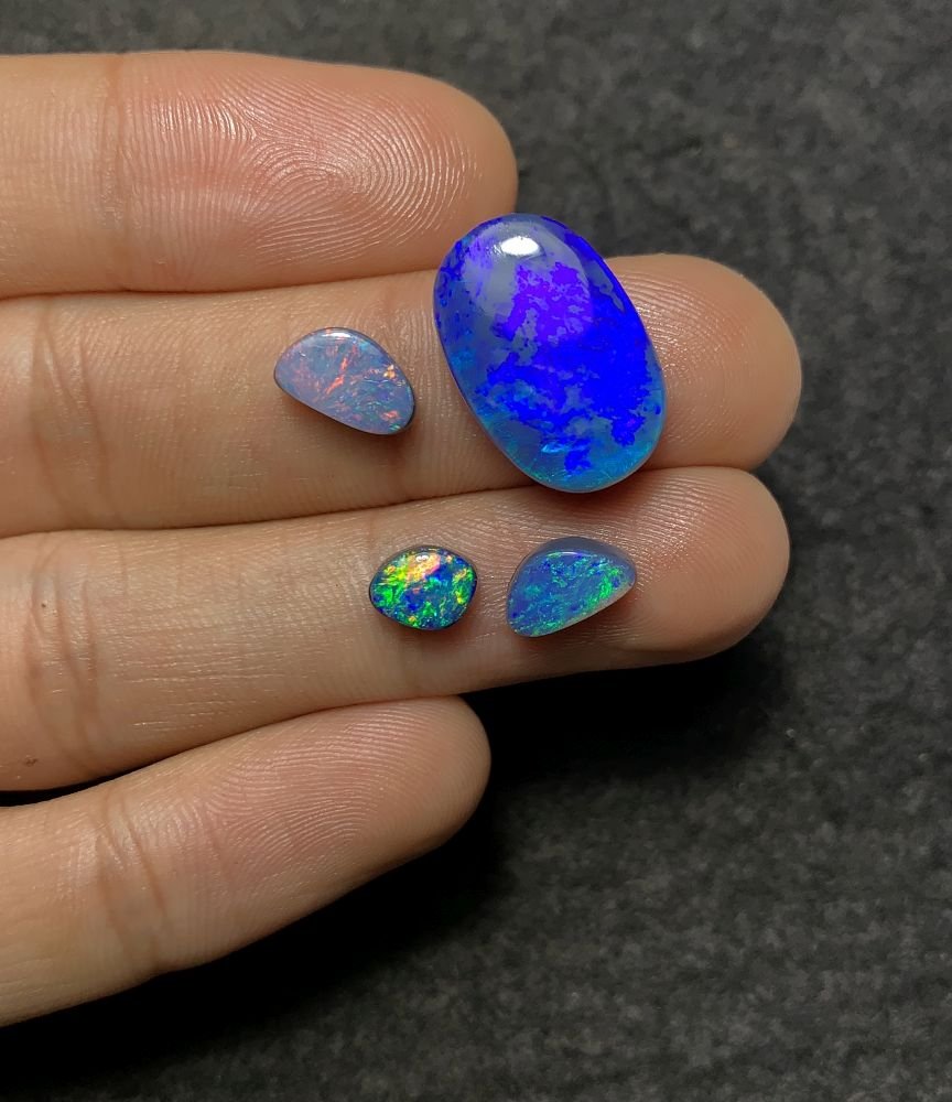 Natural Australian Opal Gemstone Smooth Fancy Shape Cabochon High Quality Loose Gemstones For Jewelry Making 7-18 MM Size 4 Pcs SM20630