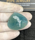 Natural Aquamarine Gemstone Rose Cut Heart Shape Cabochon High Quality Loose Gemstones For Jewelry Making 33x37x8 MM Size 1 Pcs V4443