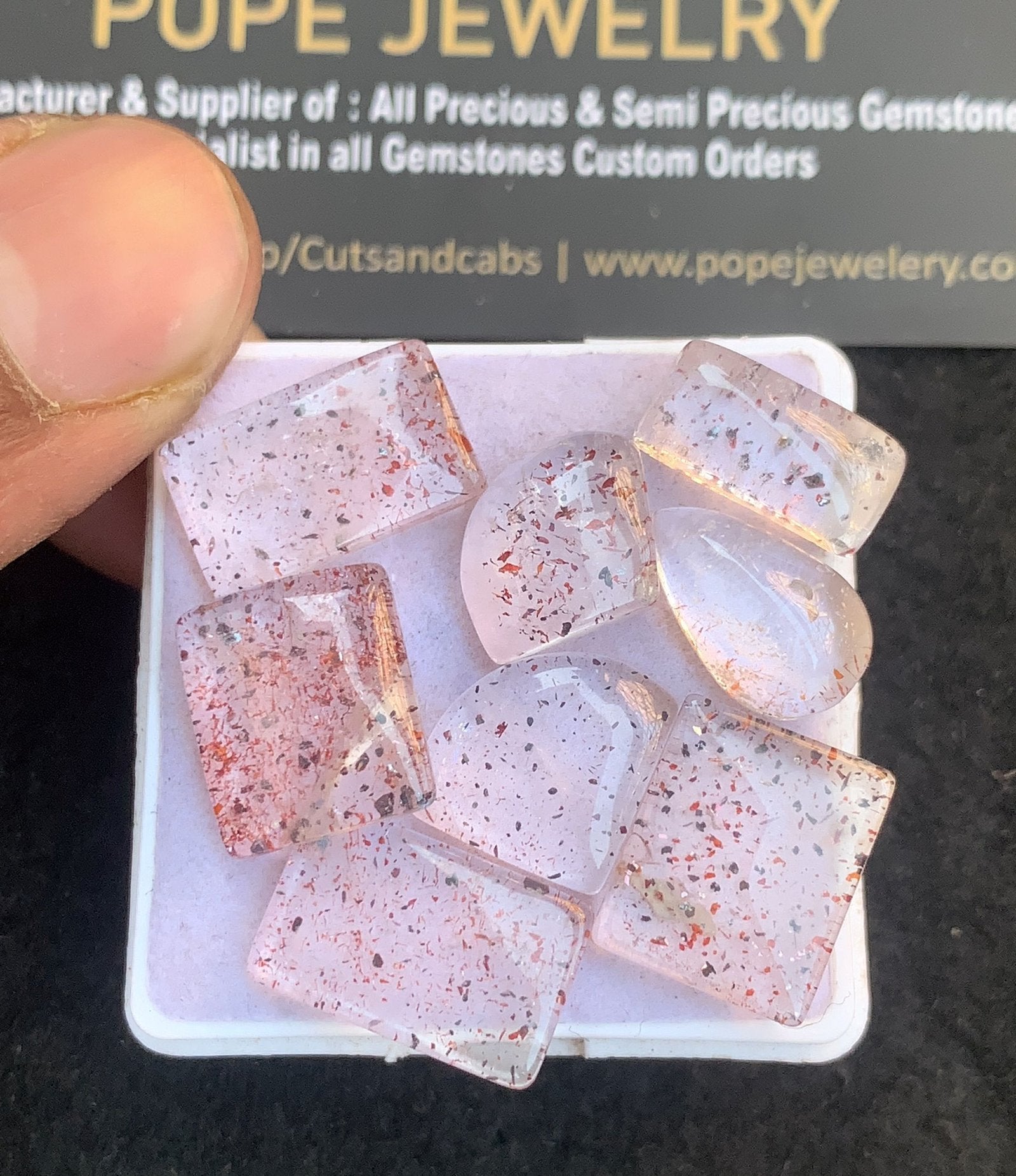 Natural Super Seven Gemstone Smooth Mix Shape Cabochon High Quality Loose Gemstones For Jewelry Making 11-17 MM Size 8 Pcs V4812