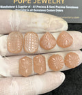 Natural Peach Moonstone Gemstone Hand Carved Shape Cabochon High Quality Loose Gemstones For Jewelry Making 14-18 MM Size 4 Pair V4448
