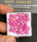 Natural Pink Silky Sapphire Gemstone Rose Cut Round Shape Cabochon High Quality Loose Gemstones For Jewelry Making 6 MM Size 28 Pcs V4449