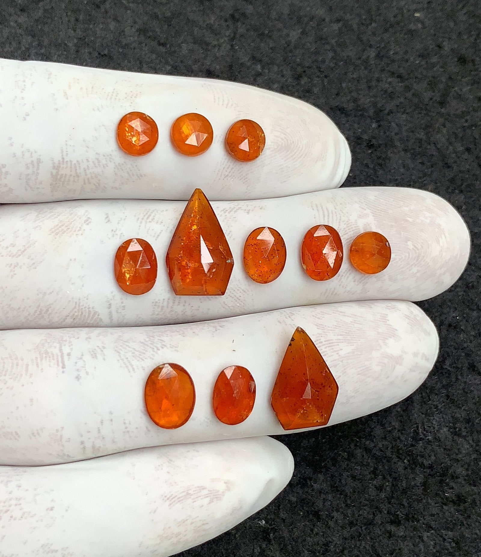 Natural Orange Kyanite Gemstone Rose Cut Mix Shape Cabochon High Quality Loose Gemstones For Jewelry Making 6-15 MM Size 11 Pcs V4456