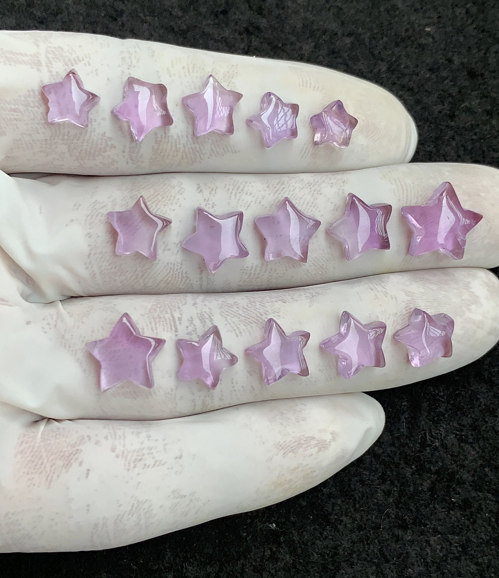 Natural Amethyst Gemstone Smooth Star Shape Cabochon High Quality Loose Gemstones For Jewelry Making 7-12 MM Size 15 Pcs V4457
