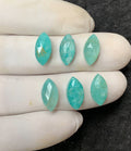 Natural Amazonite Doublet Gemstone Rose Cut Marquise Shape Cabochon High Quality Loose Gemstones For Jewelry Making 14x7 MM Size 6 Pcs V4468
