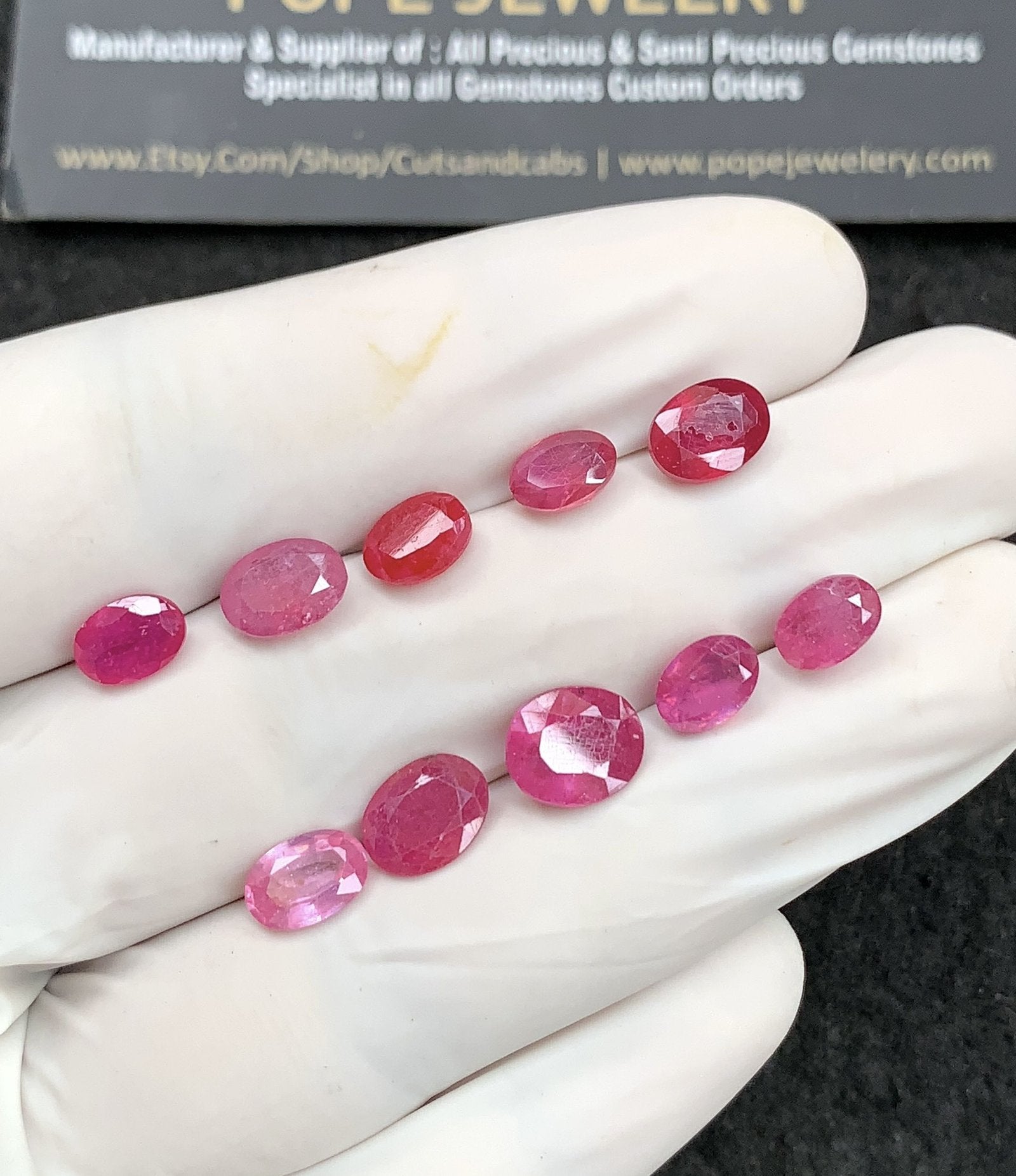 Natural Pink Sapphire Gemstone Faceted Cut Oval Shape High Quality Loose Gemstones For Jewelry Making 7-9 MM Size 10 Pcs SM24681