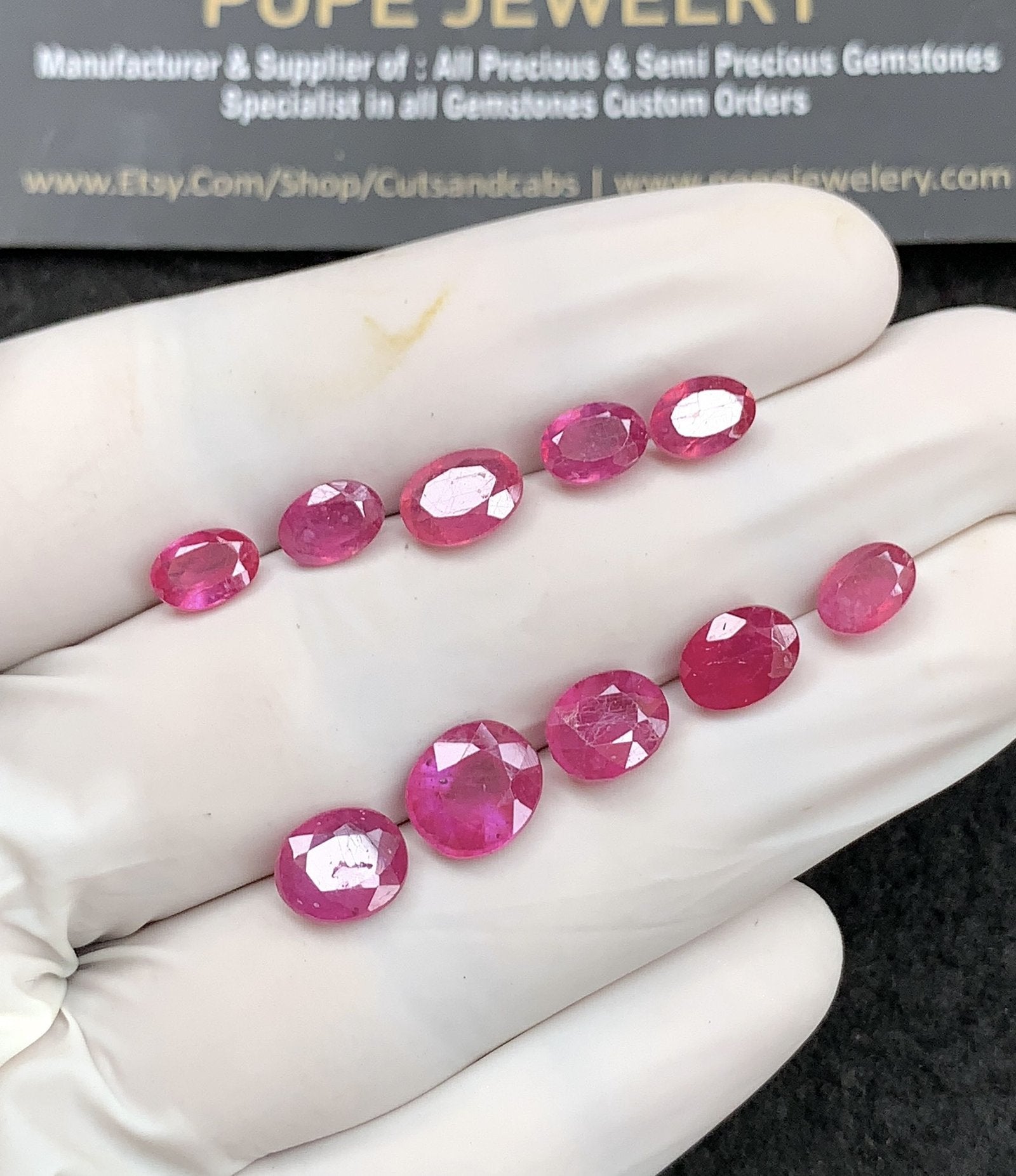 Natural Pink Sapphire Gemstone Faceted Cut Oval Shape High Quality Loose Gemstones For Jewelry Making 7-9 MM Size 10 Pcs SM24683