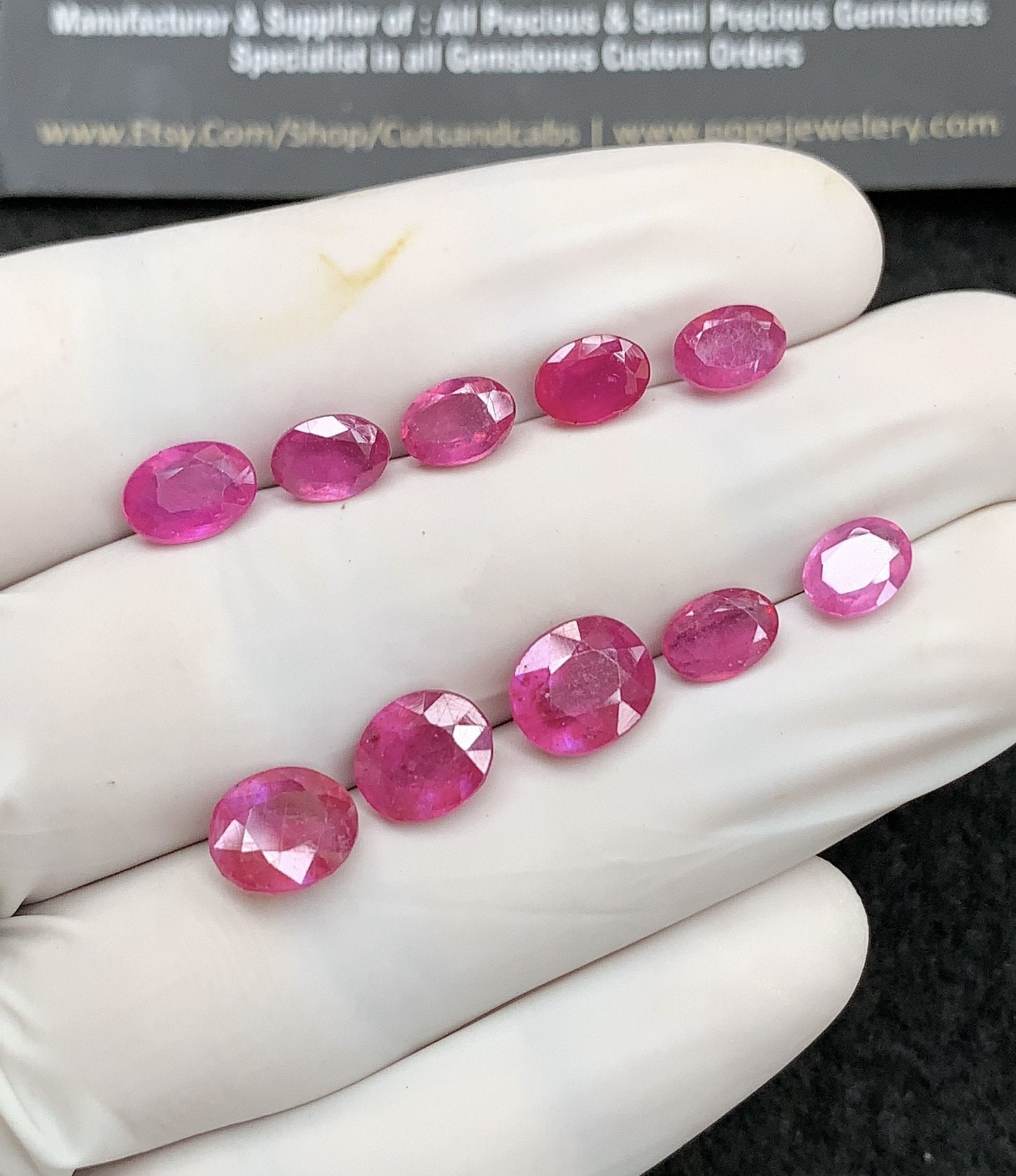 Natural Pink Sapphire Gemstone Faceted Cut Oval Shape High Quality Loose Gemstones For Jewelry Making 7-9 MM Size 10 Pcs SM24686