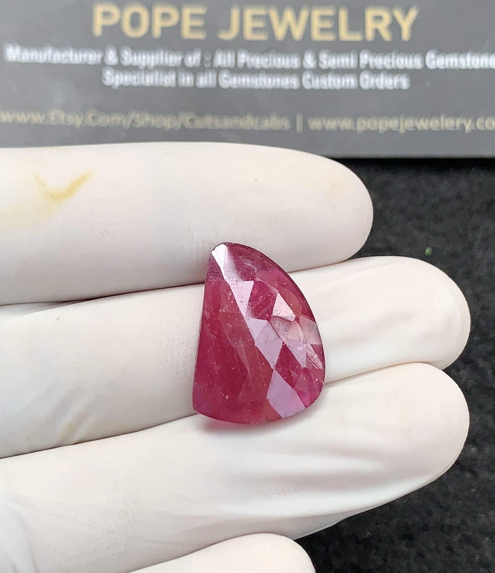 Natural Pink Sapphire Gemstone Rose Cut Fancy Shape Cabochon High Quality Loose Gemstones For Jewelry Making 19x14x3 MM Size 1 Pcs SM24700