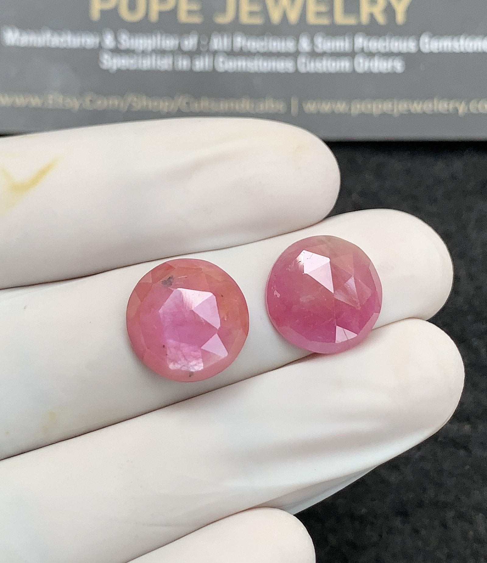 Natural Silky Sapphire Gemstone Rose Cut Round Shape Cabochon High Quality Loose Gemstones For Jewelry Making 12 MM Size 2 Pcs SM24703