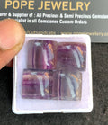 Natural Fluorite Gemstone Smooth Cushion Shape Cabochon High Quality Loose Gemstones For Jewelry Making 14-15 MM Size 4 Pcs V4825
