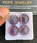 Natural Fluorite Gemstone Smooth Round Shape Cabochon High Quality Loose Gemstones For Jewelry Making 15 MM Size 4 Pcs V4826