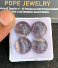 Natural Fluorite Gemstone Smooth Round Shape Cabochon High Quality Loose Gemstones For Jewelry Making 15 MM Size 4 Pcs V4827