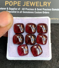 Natural Garnet Gemstone Smooth Cushion Shape Cabochon High Quality Loose Gemstones For Jewelry Making 10 MM Size 8 Pcs V4829