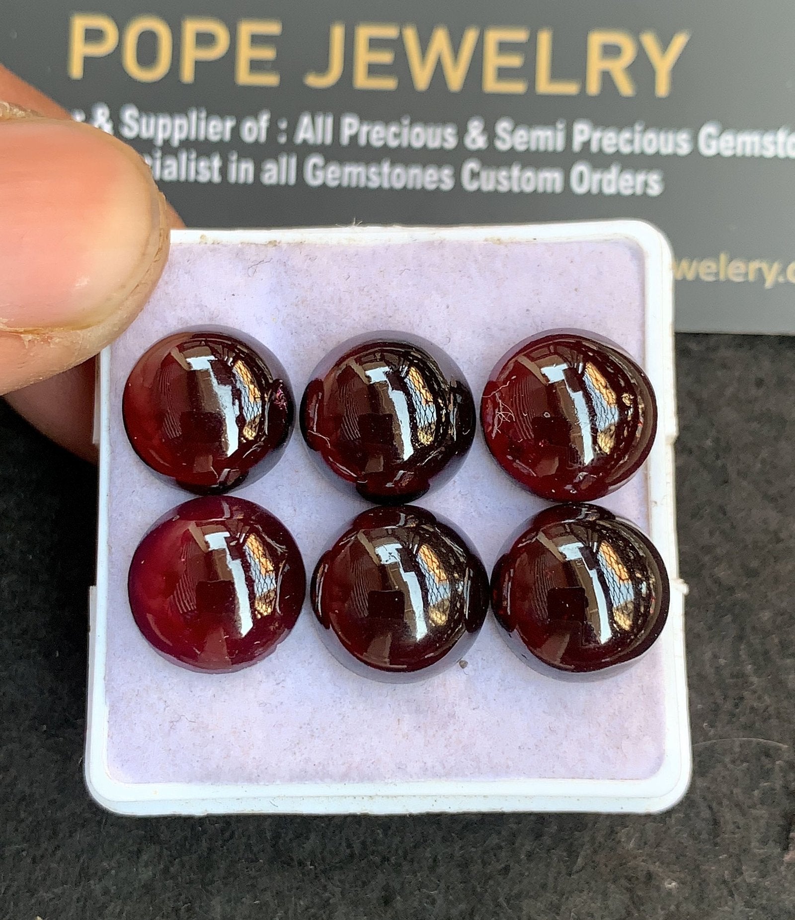 Natural Garnet Gemstone Smooth Round Shape Cabochon High Quality Loose Gemstones For Jewelry Making 12 MM Size 6 Pcs V4830