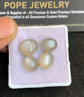 Natural Gray Moonstone Gemstone Smooth Oval Shape Cabochon High Quality Loose Gemstones For Jewelry Making 11-13 MM Size 4 Pcs V4834