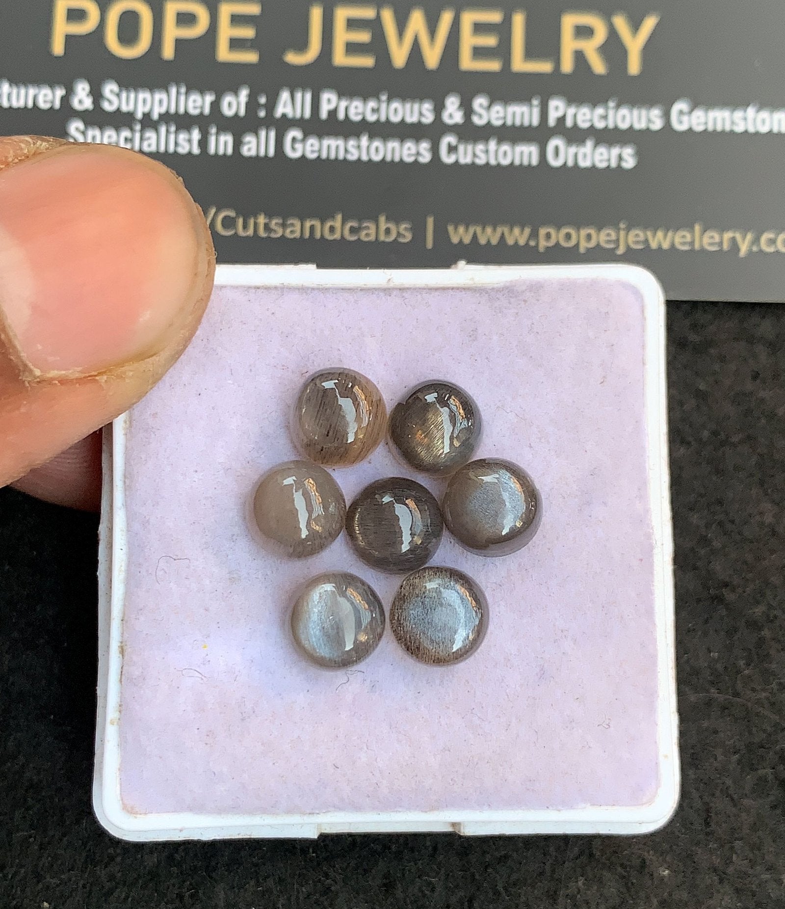 Natural Gray Moonstone Gemstone Smooth Round Shape Cabochon High Quality Loose Gemstones For Jewelry Making 12 MM Size 7 Pcs V4837