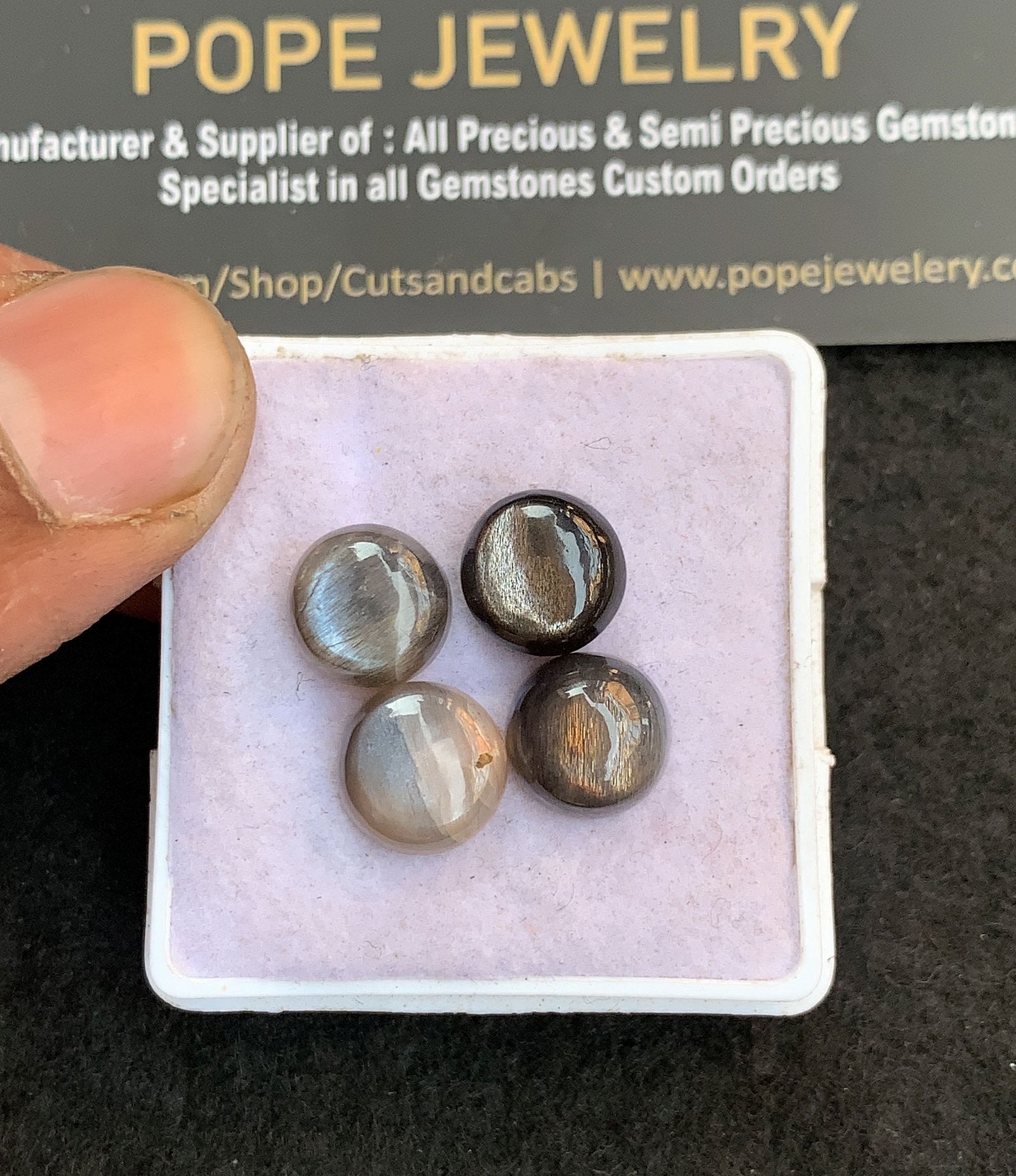 Natural Gray Moonstone Gemstone Smooth Round Shape Cabochon High Quality Loose Gemstones For Jewelry Making 10 MM Size 4 Pcs V4843