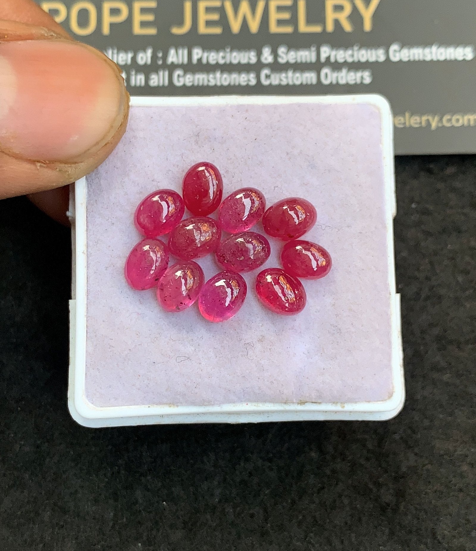 Natural Thailand Pink Sapphire Gemstone Smooth Oval Shape Cabochon High Quality Loose Gemstones For Jewelry Making 6-7 MM Size 11 Pcs V4846