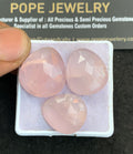 Natural Rose Quartz Gemstone Rose Cut Fancy Shape Cabochon High Quality Loose Gemstones For Jewelry Making 18-21 MM Size 3 Pcs V4853
