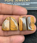 Natural Tiger Eye Gemstone Smooth Mix Shape Cabochon Shape High Quality Loose Gemstones For Jewelry Making 23x13 MM Size 2 Pair Pcs V4864
