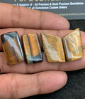 Natural Tiger Eye Gemstone Smooth Mix Shape Cabochon Shape High Quality Loose Gemstones For Jewelry Making 25-27 MM Size 2 Pair Pcs V4865