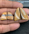 Natural Tiger Eye Gemstone Smooth Fancy Shape Cabochon Shape High Quality Loose Gemstones For Jewelry Making 19-30 MM Size 2 Pair Pcs V4868