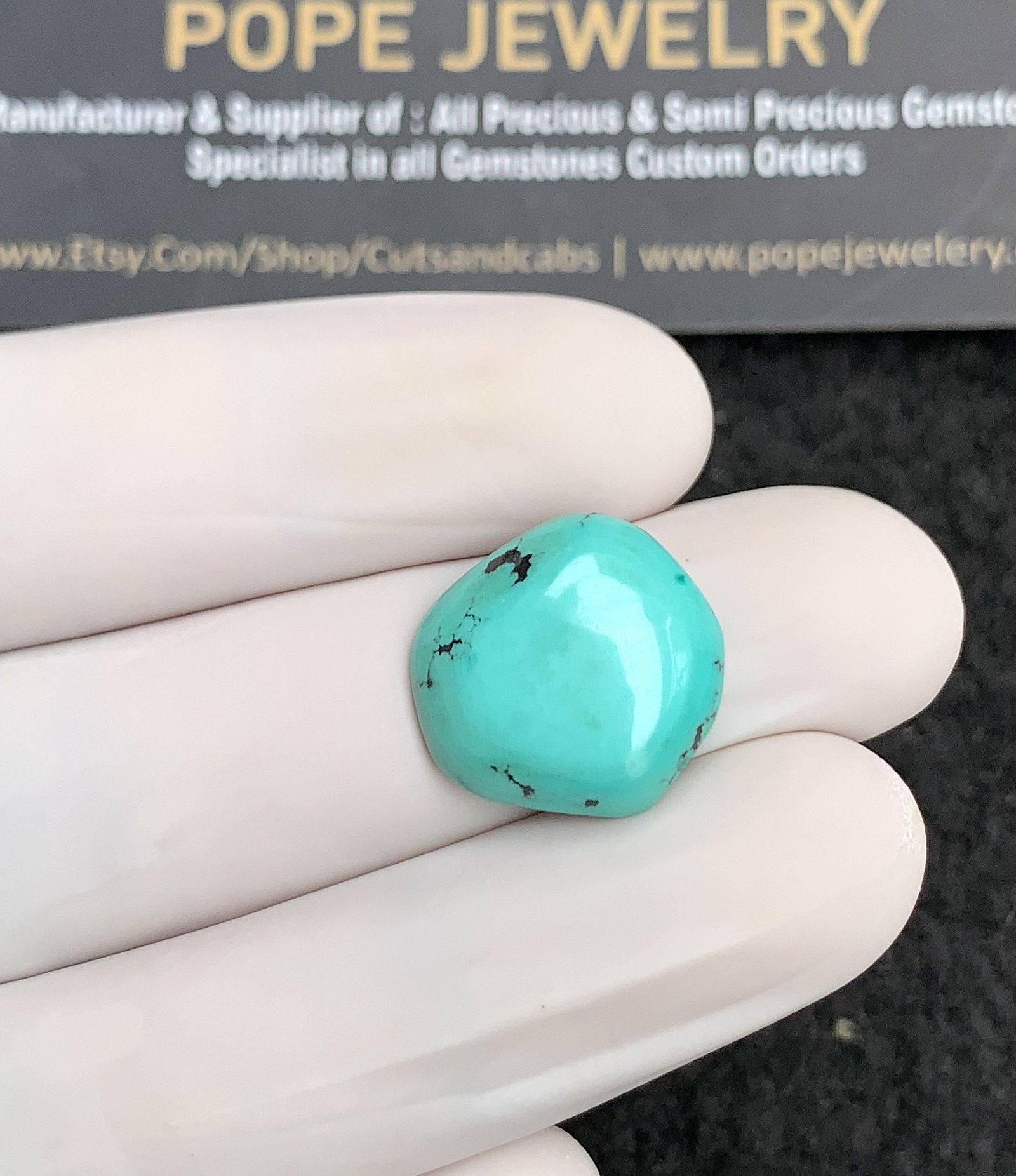 Natural Tibetan Turquoise Gemstone Smooth Fancy Shape Cabochon High Quality Loose Gemstones For Jewelry Making 16x16x4 MM Size 1 Pc V2835