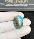 Natural Tibetan Turquoise Gemstone Smooth Oval Shape Cabochon High Quality Loose Gemstones For Jewelry Making 22x16x5 MM Size 1 Pc V2839
