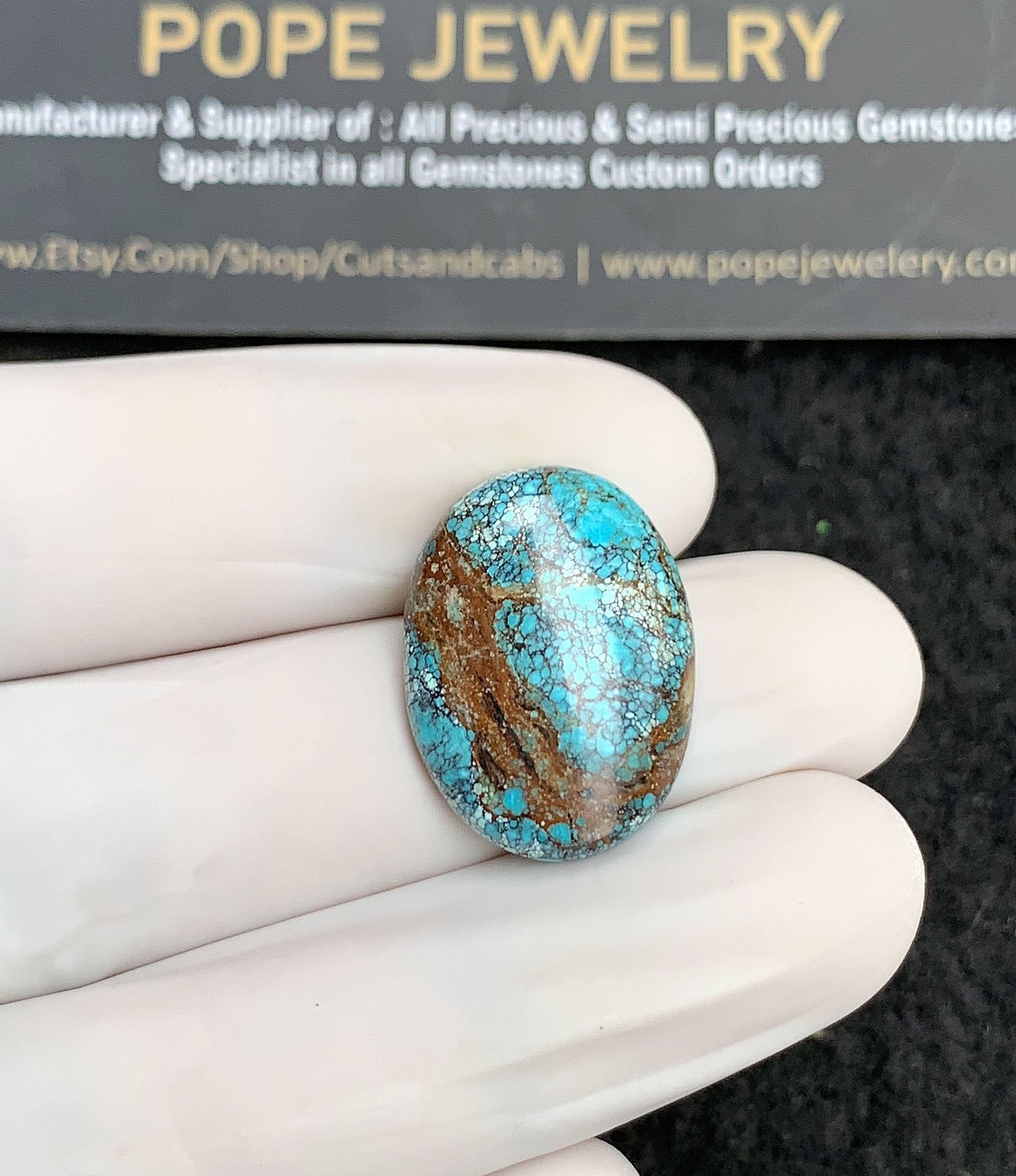 Natural Tibetan Turquoise Gemstone Smooth Oval Shape Cabochon High Quality Loose Gemstones For Jewelry Making 22x16x5 MM Size 1 Pc V2839