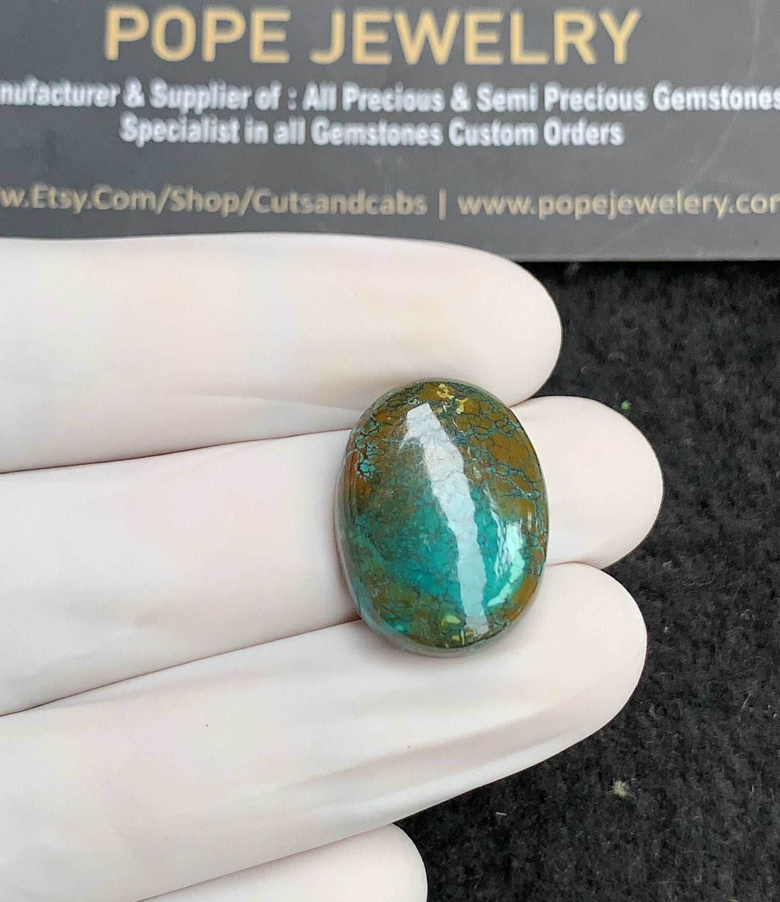 Natural Tibetan Turquoise Gemstone Smooth Oval Shape Cabochon High Quality Loose Gemstones For Jewelry Making 21x16x6 MM Size 1 Pc V2840