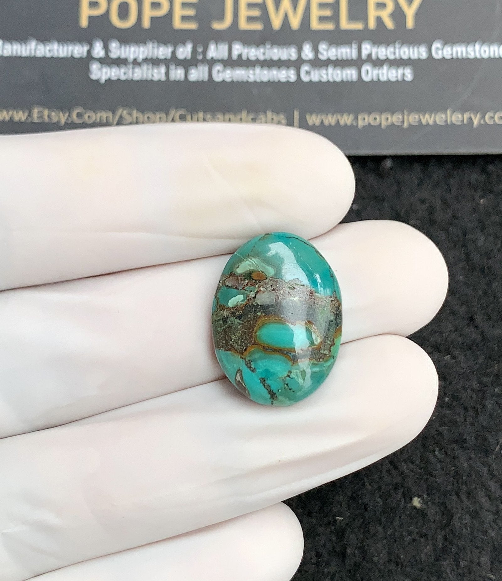 Natural Tibetan Turquoise Gemstone Smooth Oval Shape Cabochon High Quality Loose Gemstones For Jewelry Making 20x15x5 MM Size 1 Pc V2842