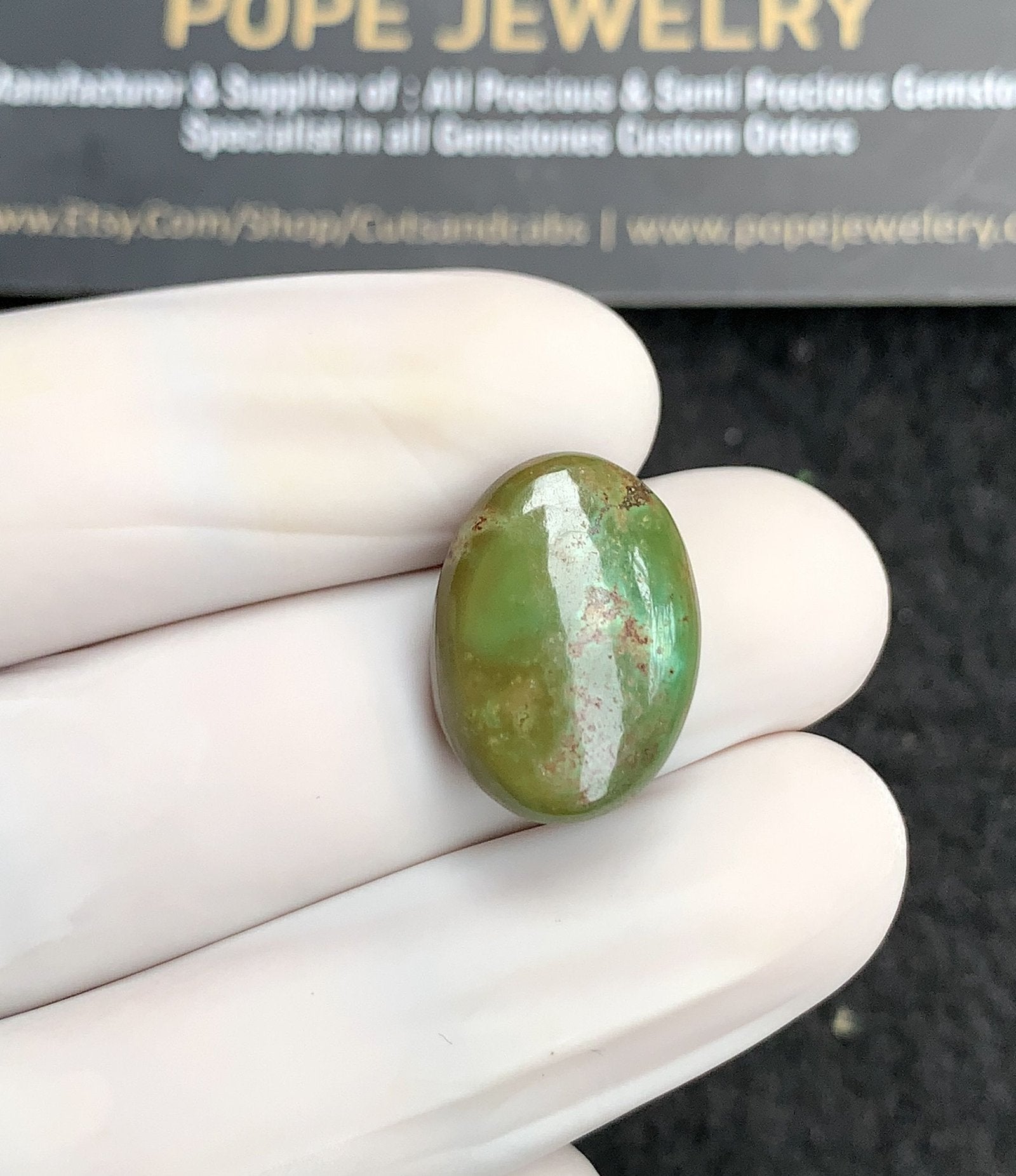 Natural Tibetan Turquoise Gemstone Smooth Oval Shape Cabochon High Quality Loose Gemstones For Jewelry Making 18x13x6 MM Size 1 Pc V2844