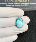 Natural Tibetan Turquoise Gemstone Smooth Oval Shape Cabochon High Quality Loose Gemstones For Jewelry Making 18x12x4 MM Size 1 Pc V2846