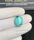 Natural Tibetan Turquoise Gemstone Smooth Oval Shape Cabochon High Quality Loose Gemstones For Jewelry Making 16x13x4 MM Size 1 Pc V2847
