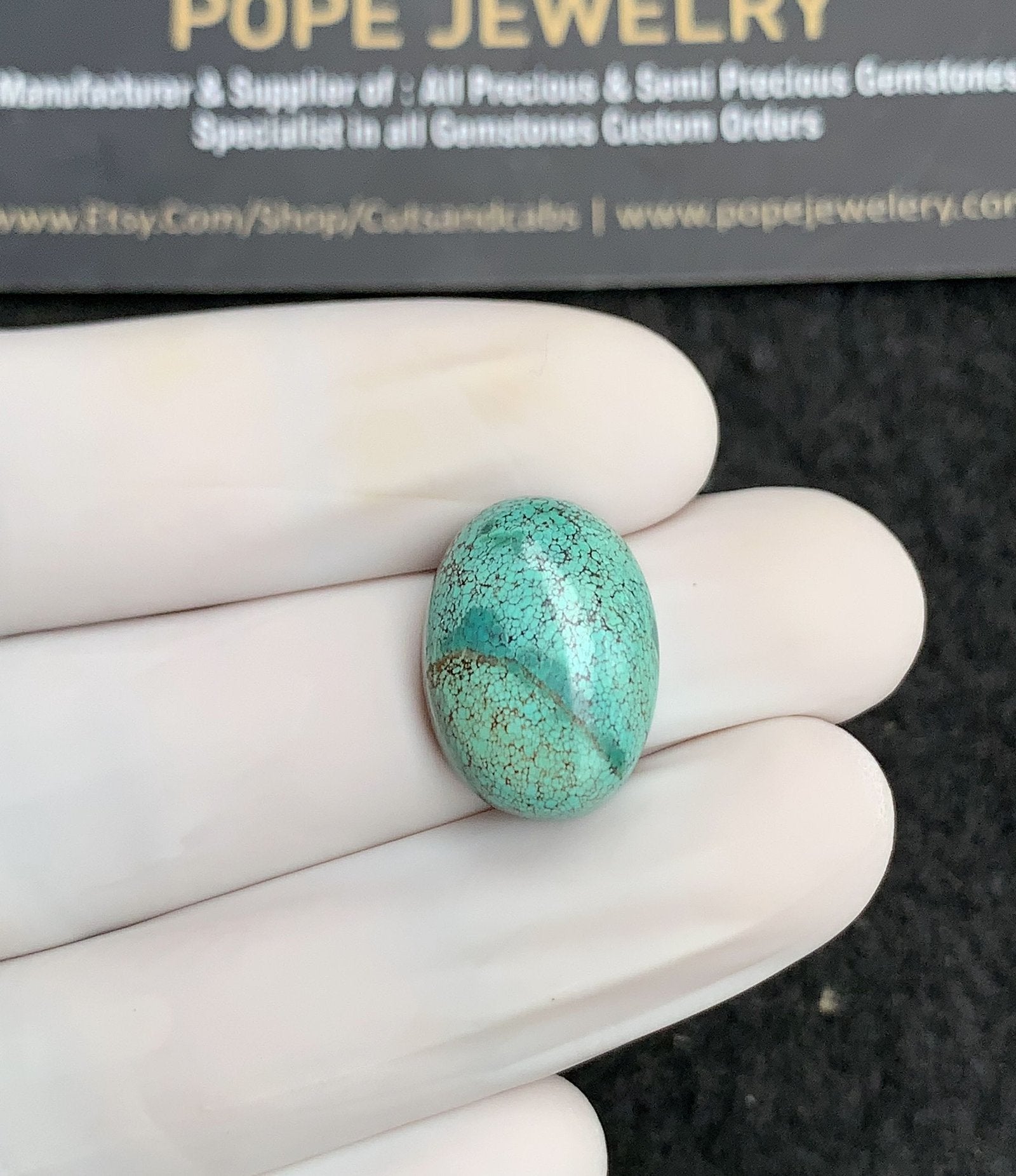 Natural Tibetan Turquoise Gemstone Smooth Oval Shape Cabochon High Quality Loose Gemstones For Jewelry Making 18x14x7 MM Size 1 Pc V2848