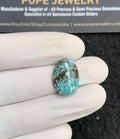 Natural Tibetan Turquoise Gemstone Smooth Oval Shape Cabochon High Quality Loose Gemstones For Jewelry Making 18x13x5 MM Size 1 Pc V2850