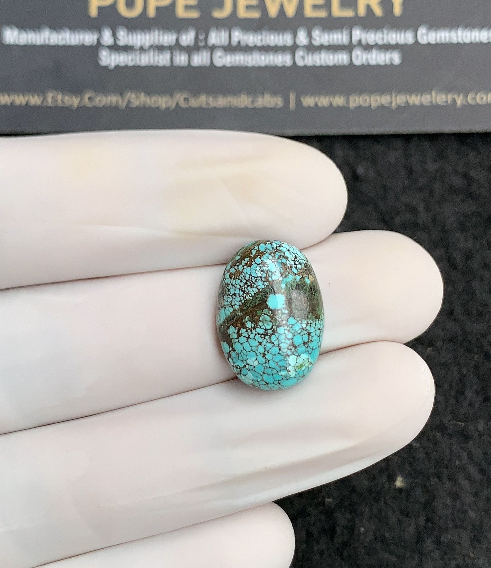 Natural Tibetan Turquoise Gemstone Smooth Oval Shape Cabochon High Quality Loose Gemstones For Jewelry Making 18x13x5 MM Size 1 Pc V2850