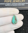 Natural Tibetan Turquoise Gemstone Smooth Pear Shape Cabochon High Quality Loose Gemstones For Jewelry Making 19x11x4 MM Size 1 Pc V2852