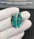 Natural Tibetan Turquoise Gemstone Smooth Fancy Shape Cabochon High Quality Loose Gemstones For Jewelry Making 27x12 MM Size 1 Pair V2853