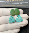 Natural Tibetan Turquoise Gemstone Smooth Mix Shape Cabochon High Quality Loose Gemstones For Jewelry Making 16 MM Size 2 Pair V2857